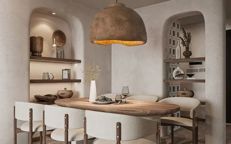 Phong cách thiết kế nội thất Wabi-Sabi thường hướng đến việc kiến tạo một không gian xanh, hòa mình vào thiên nhiên.
